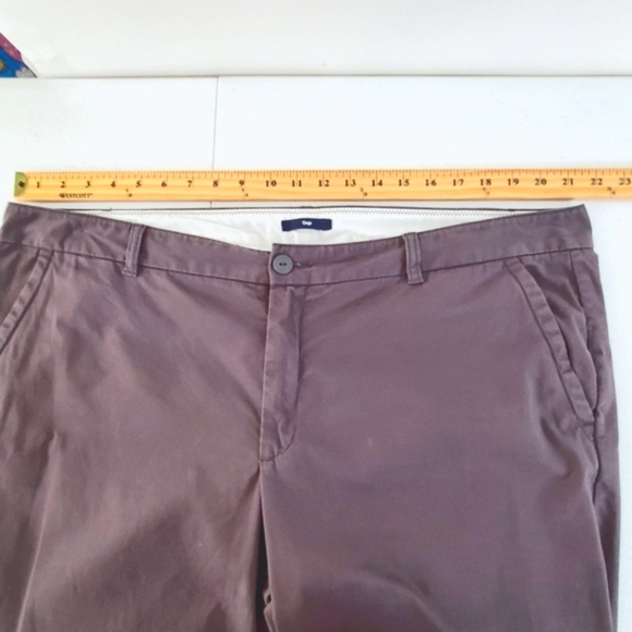 Gap Classic Khaki Pants Size 20 Long Gray Casual Wide Leg Trousers Tall Preppy - Picture 5 of 13